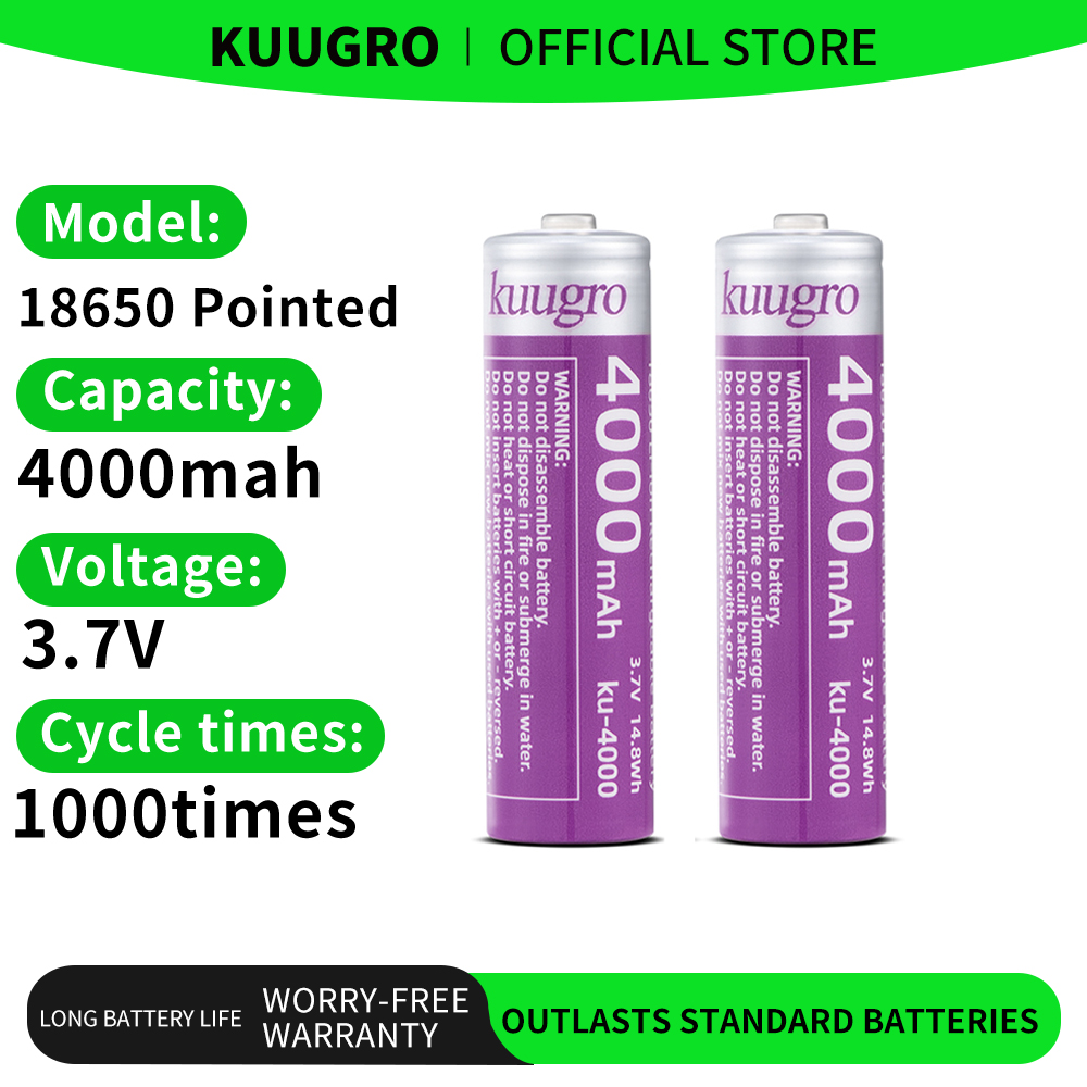 Kuugro 18650 4000mAh Pointed H - Vape Battery 18650 recensie en prijs