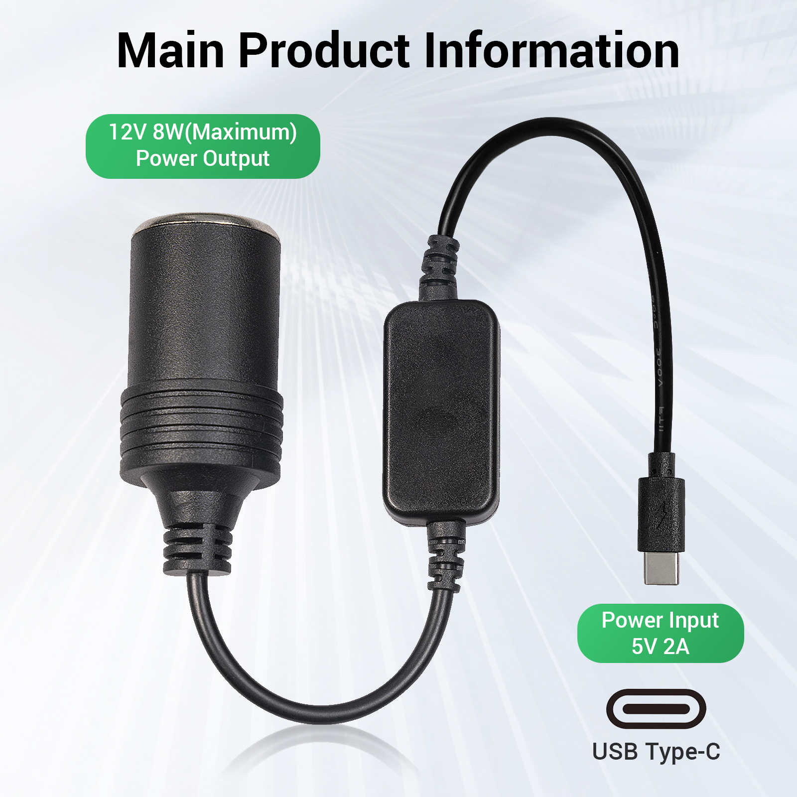 1pc 5V 2A USB To 12V Cigarette - Accessories Experts Vape recensie en prijs