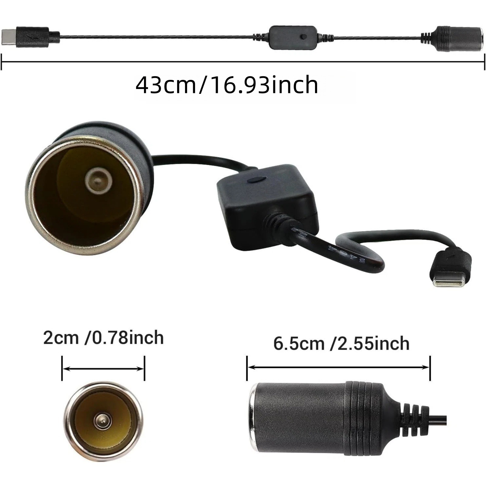 1Pc USB-C to 12V Car Cigarette - Accessories Experts Vape recensie en prijs