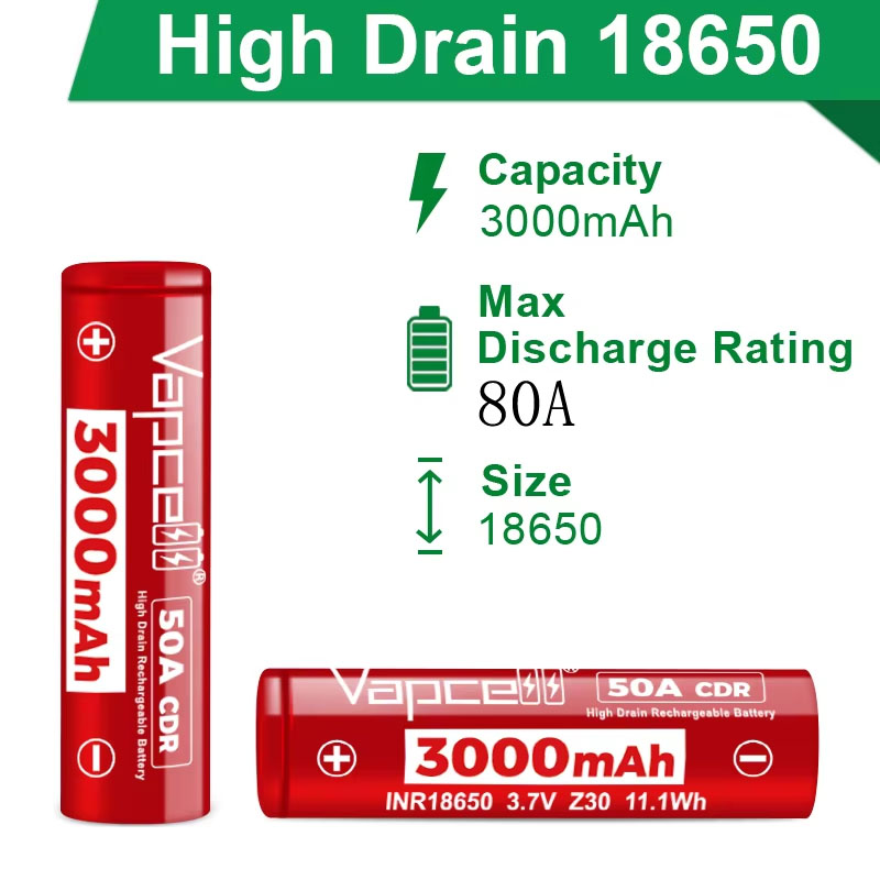 High Drain INR18650 Battery Va - Vape Battery 18650 recensie en prijs