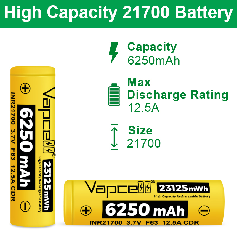New Vapcell F63 21700 Battery  - Vape Battery 18650 recensie en prijs