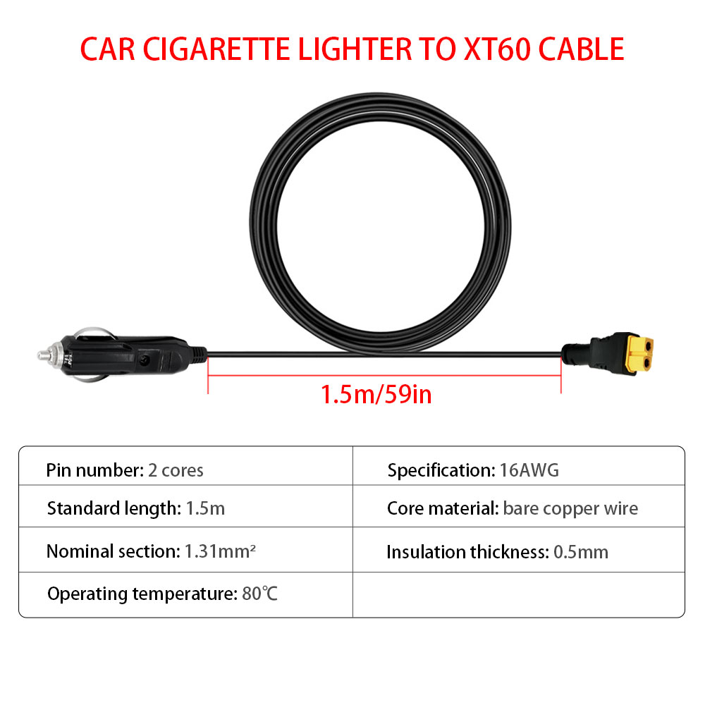 XT60 16AWG Plug Car Cigarette  - Accessories Experts Vape recensie en prijs